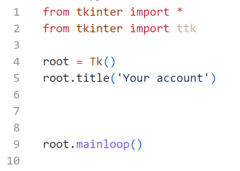 Python tkinter interface prototype