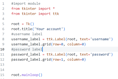 python tkinter labels